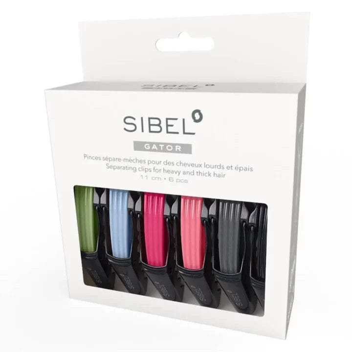 Sibel Gator Sectioning Clips, 9 cm different colours 6 pcs