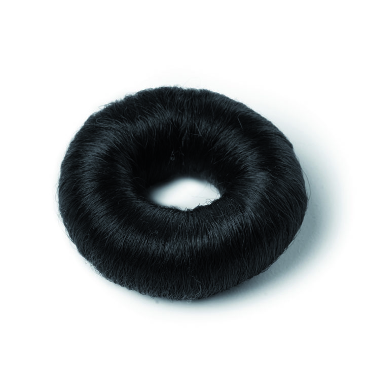 Synthetic Hair Bun L, black (Ø80mm)