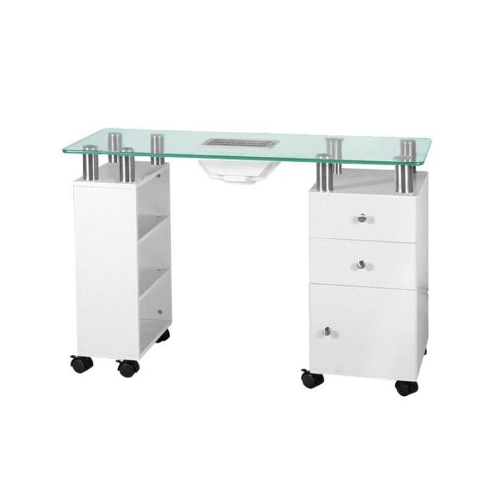 Manicure table Double Station with absorber, white