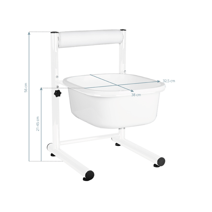 Pedicure bath with adjustable height