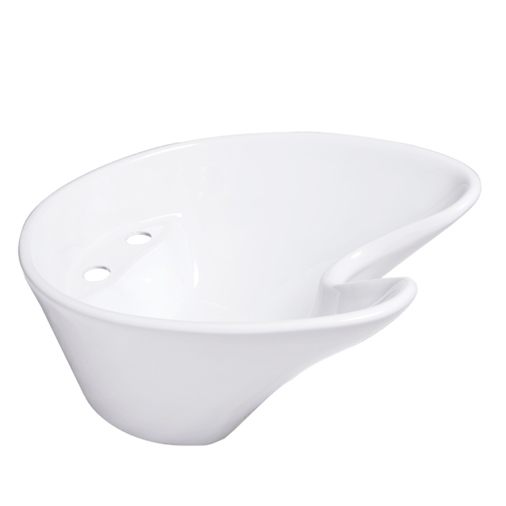 Hair wash Ceramic backwash basin white