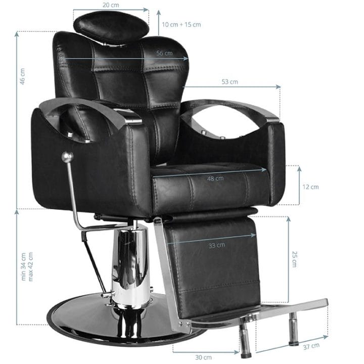 Barber Chair SM107, Black - Image 2