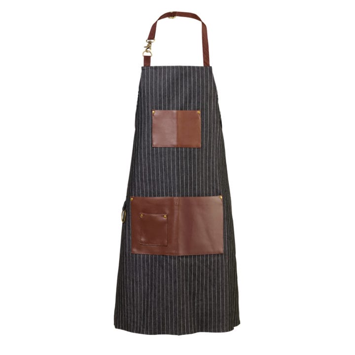 BraveHead Pinstripe Apron, musta