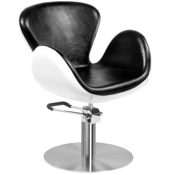 Hairdresser customer chair Tulip,black and white