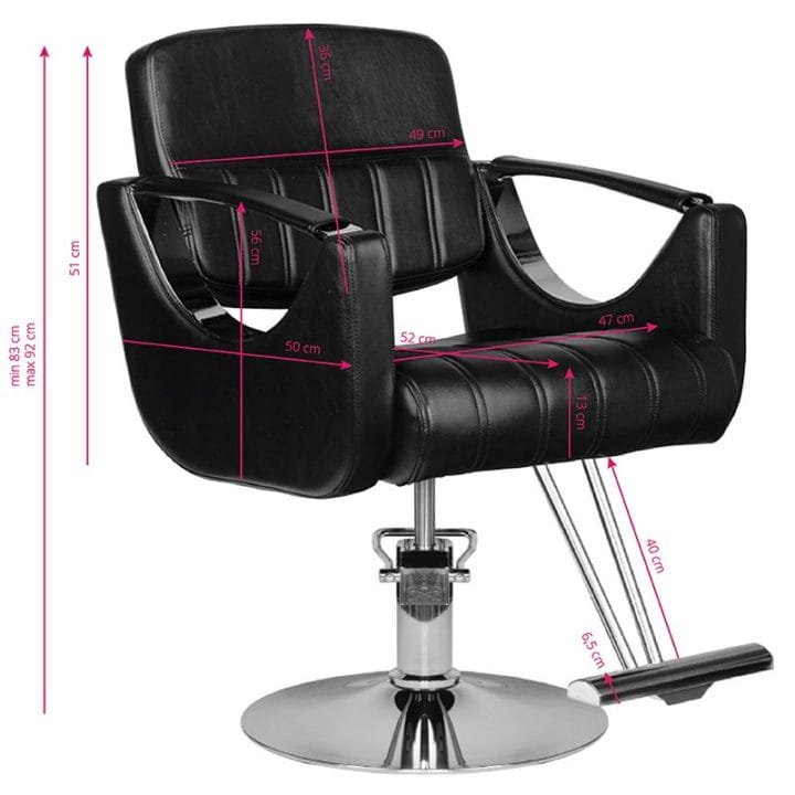 Hairdressing chair HS52 black - Image 5