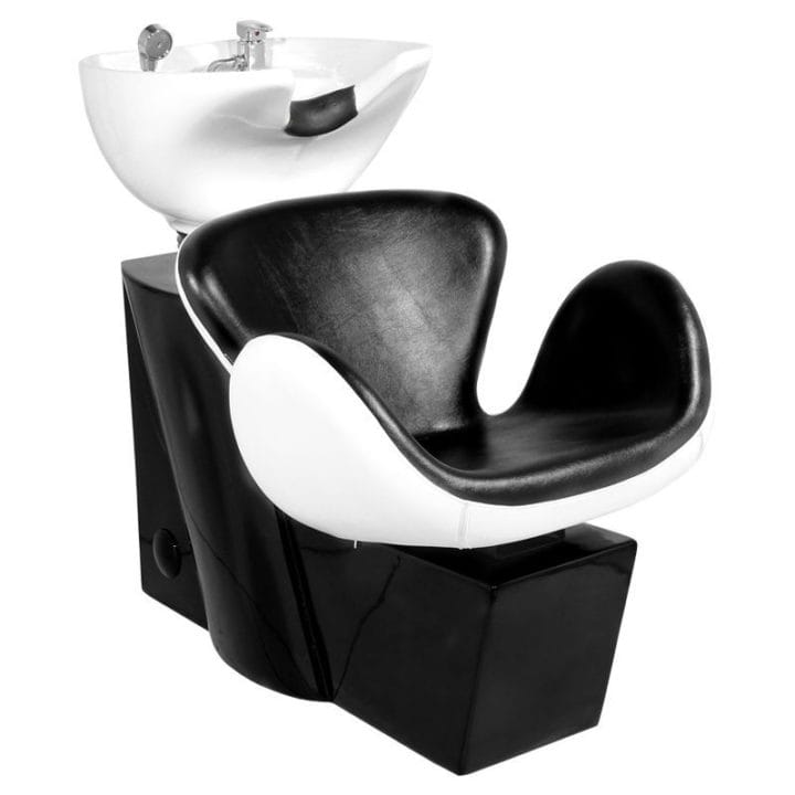 Tulip Washing chair Black and white ceramic basin White