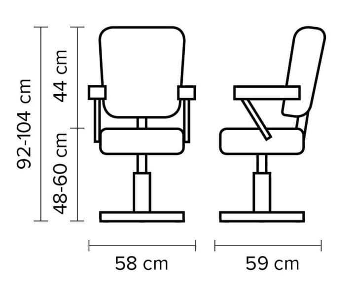 Hairway Styling Chair Augusta, Black, bright wood - Image 2