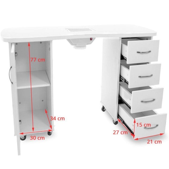 Manicure tables with absorber, white - Image 2