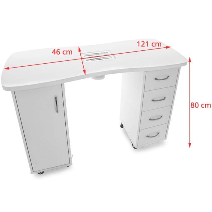 Manicure tables with absorber, white - Image 3