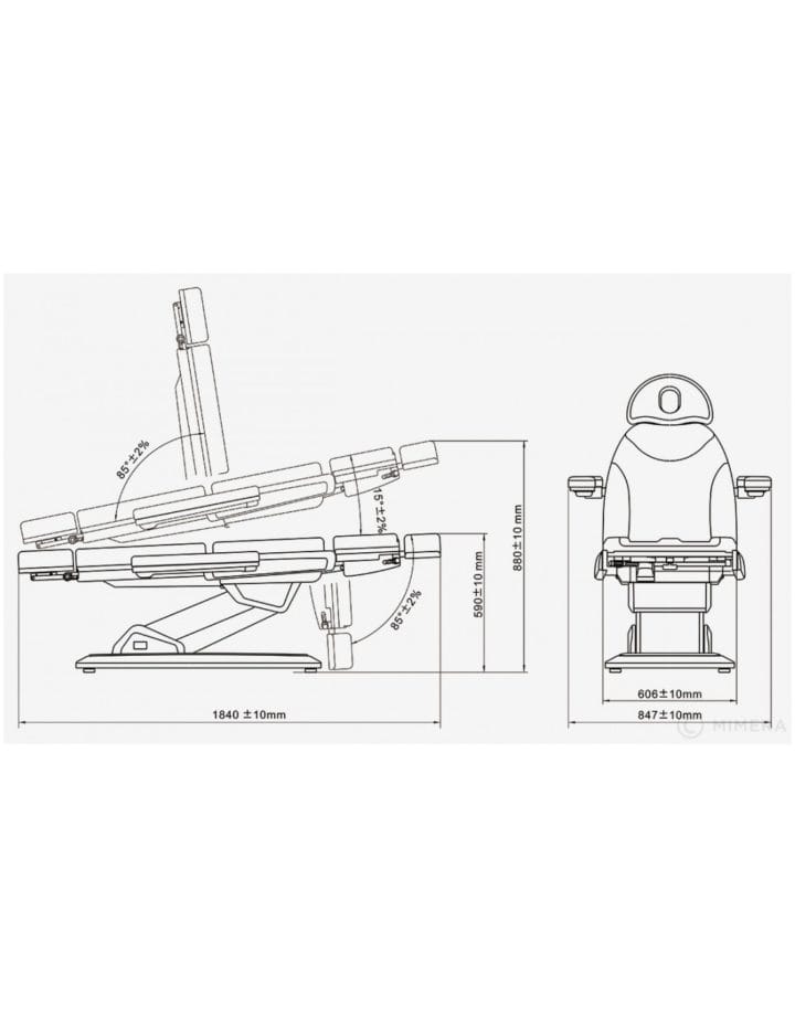 Beauty bed with 3 motors Maxi, grey - Image 4