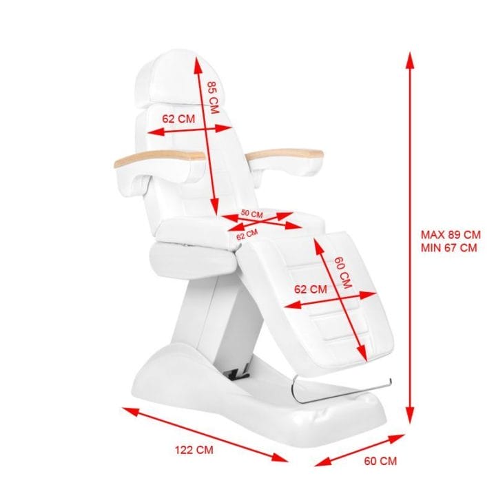 Cosmetic Electric chair Lux with 3 motors, white - Image 3