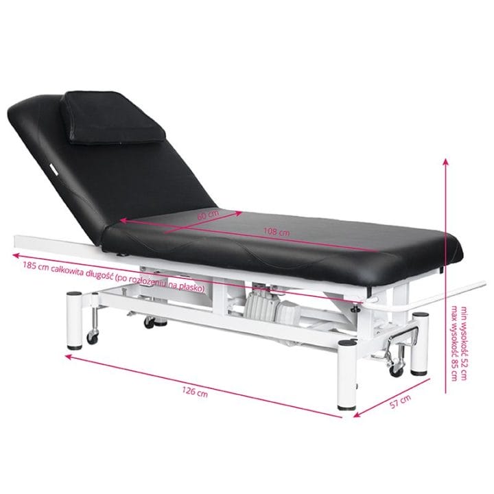 Electric bed for massage with 1 motor, black - Image 5