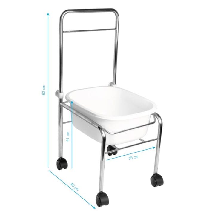 Pedicure Tray On Wheels, Chrome