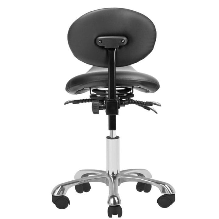 Beautician stool with back rest Filia, black - Image 4