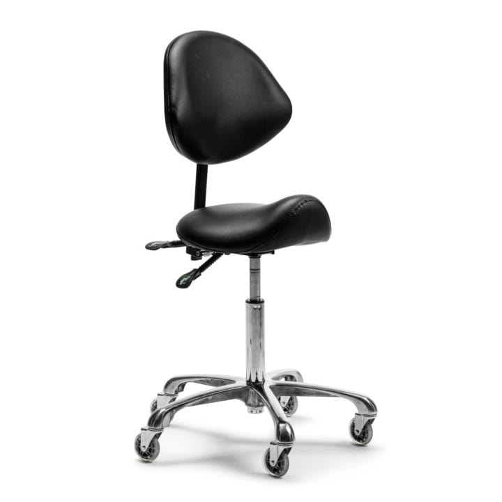 Bravehead Saddle stool with backrest de lux