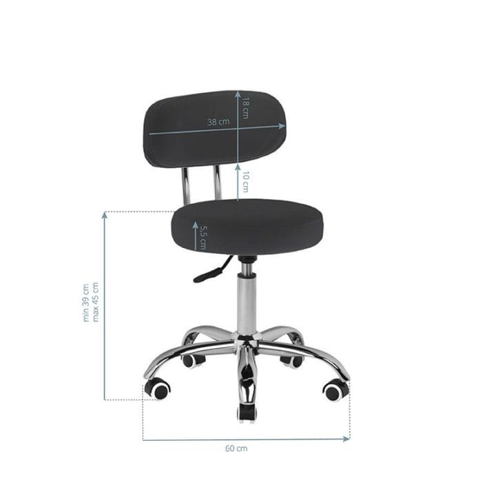 Cosmetic stool for pedicure, black - Image 4