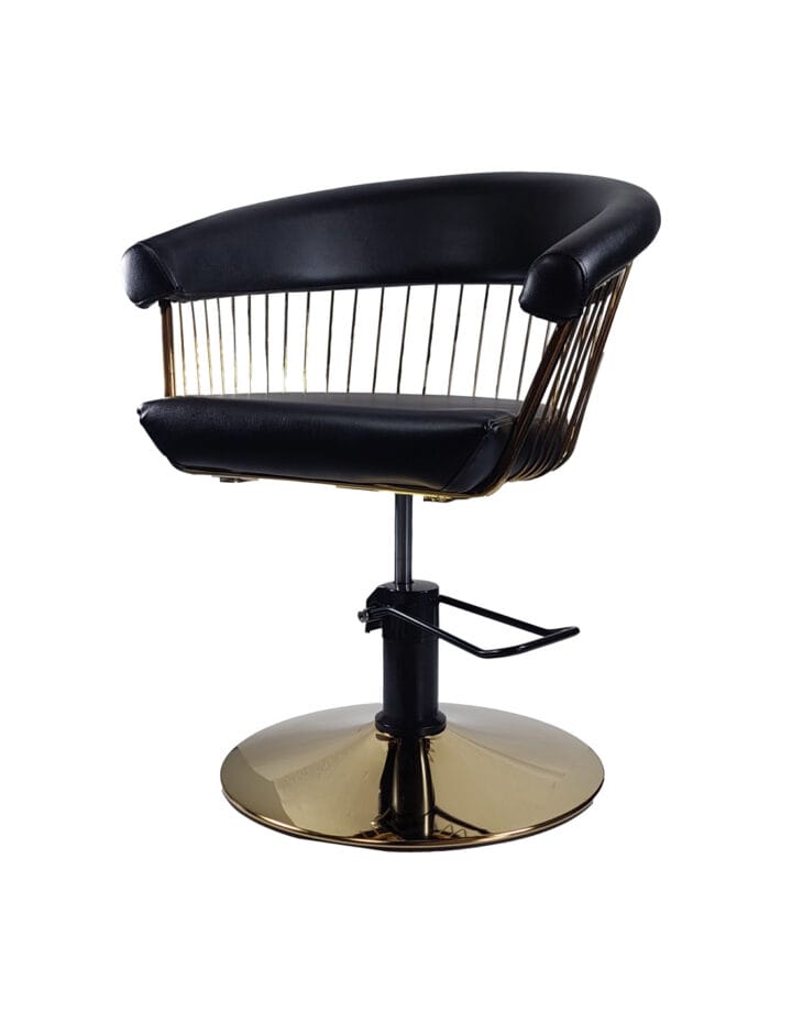 Hairdresser customer chair Alexa with Gold base