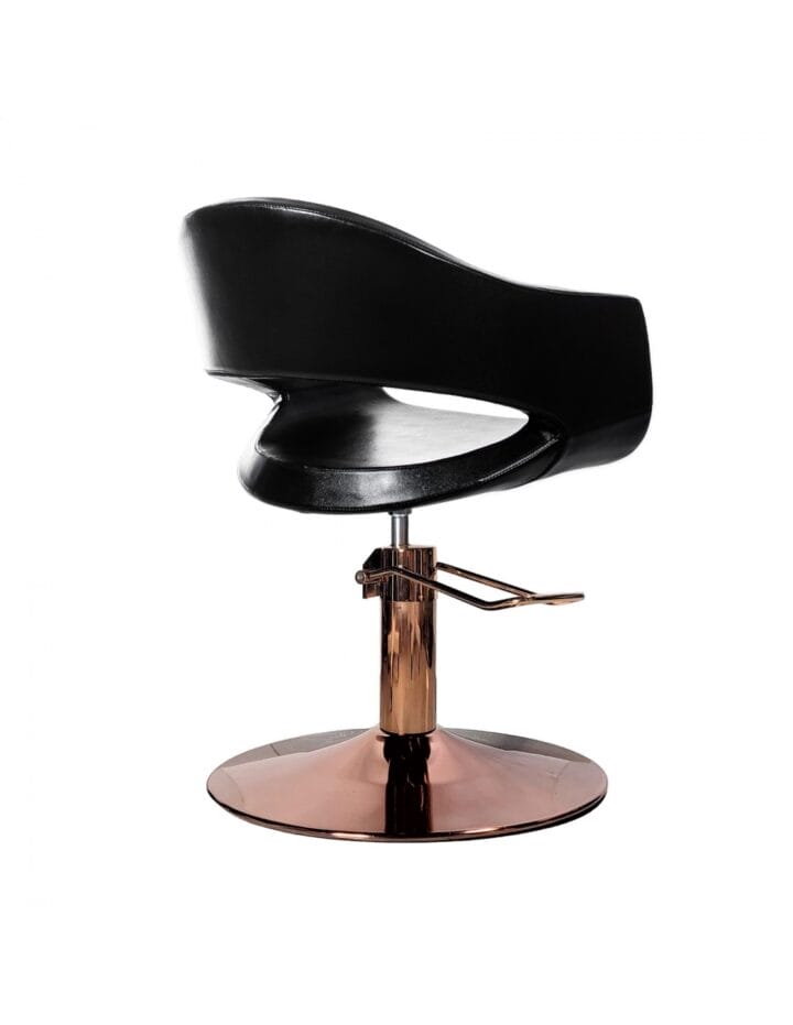 Hairdresser customer chair Milano with pink GOLD base - Image 3