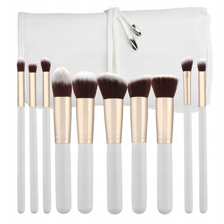 ILU T4B Mimo 10 Pcs Makeup Brush Set, White