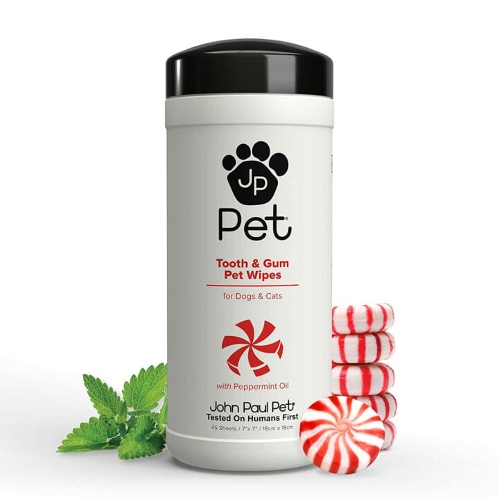 John Paul Pet Tooth & Gum Pet Wipes for Dogs and Cats